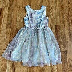 DISNEY Frozen Velvet/Tulle/ Sequins Dress, Size Medium 7-8